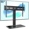 FITUEYES Support TV sur Pied pour Ecran de 50 à 85 Pouces LED LCD Plasma Support pour Téléviseur avec Base en Verre Pivotant 