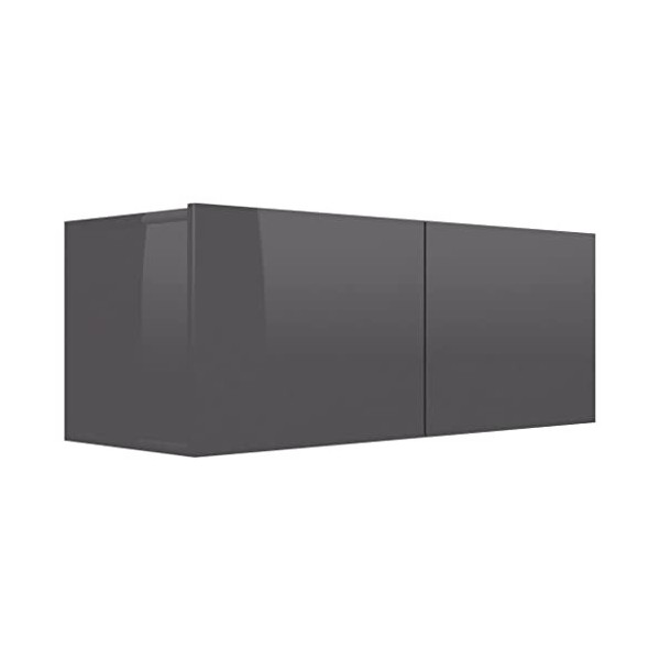 FIRBNUS Meuble TV Gris Brillant 80x30x30 cm Aggloméré Meuble HiFi Design Tendance Meuble de Télévision Grand Espace de Rangem