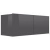 FIRBNUS Meuble TV Gris Brillant 80x30x30 cm Aggloméré Meuble HiFi Design Tendance Meuble de Télévision Grand Espace de Rangem