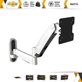 RICOO Support Mural écran PC S2711 Orientable Inclinable Universel 15-33" 38-84cm Fix ation Murale Moniteur LED/LCD/Incurvé