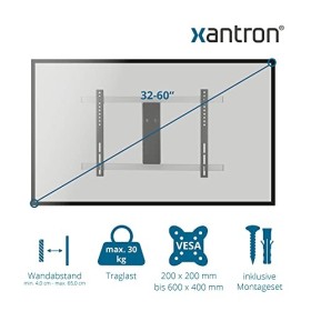 Support Mural TV Ultra Plat pour 32-60", Xantron SLIMLINE-A-466-B