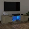 Annlera Meuble TV avec Lumières LED Colorées Chêne Sonoma 120x30x35,5 cm Bois dingénierie Moderne Banc TV Maison Salon Grand