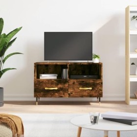 BaraSh Meuble TV Chêne fumé 80x36x50 cm Bois dingénierie,Table Television Salon,Meuble Télé Haut,Meuble TV Haut