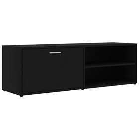 Meuble TV avec 1 Porte | Style Scandinave | Rangement matériel télé Audio Video Gaming | 120x34x37cm Noir