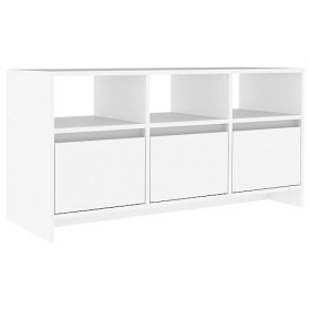 Meuble TV Blanc 102x37,5x52,5 cm Aggloméré - Banc TV, Meuble TV Suspendu, Convient pour Salon ou Chambre