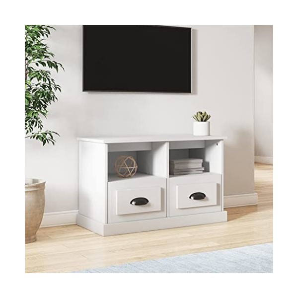 VEEKI Meuble TV, Meuble TV Suspendu, Meuble TV Industriel, Meuble TV Bois, Meuble Chambre, Convient pour Salon ou Chambre, Bl