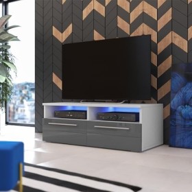 Selsey Meuble TV, Bois dingénierie, Blanc, 100 cm Hauteur