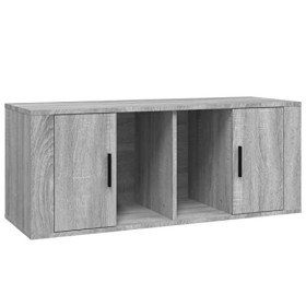 Keyur Meuble TV, Banc TV Buffet Bas Support de Télévision Meuble Télé Meuble TV Sonoma Gris 100x35x40 cm Bois dingénierie