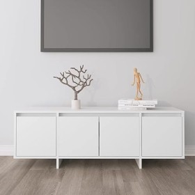 Meuble TV Blanc 120x30x40,5 cm Aggloméré