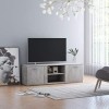 VEEKI Meuble TV, Meuble TV Suspendu, Meuble TV Blanc, Meuble TV Industriel, Meubles de Salon, Salon, Chambre, Cadre en Acier,