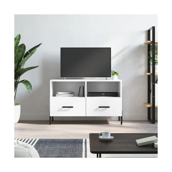 VEEKI Meuble TV, Meuble TV Suspendu, Meuble TV Industriel, Meuble TV Bois, Meuble Chambre, Convient pour Salon ou Chambre, Bl