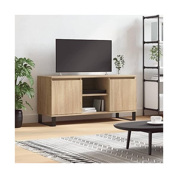 VEEKI Meuble TV, Meuble TV Suspendu, Meuble TV Industriel, Meuble TV Bois, Meuble Chambre, Convient pour Salon ou Chambre, ch