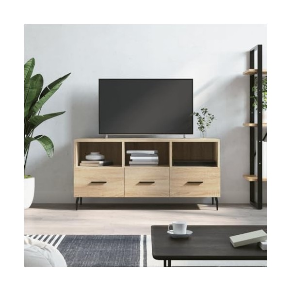 VEEKI Meuble TV, Meuble TV Suspendu, Meuble TV Industriel, Meuble TV Bois, Meuble Chambre, Convient pour Salon ou Chambre, ch