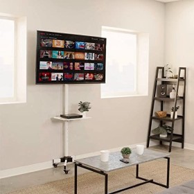 Vivo Mobile TV chariot pour écran LCD LED Plasma écran plat Panneau chariot support de sol avec verrouillage Roues | Compatib