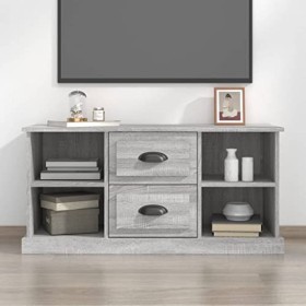 Keyur Meuble TV, Banc TV Buffet Bas Support de Télévision Meuble Télé Meuble TV Sonoma Gris 99,5x35,5x48 cm Bois dingénierie