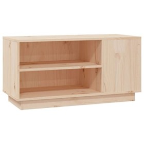 Annlera Meuble TV Brun 80x35x40,5 cm Bois de Pin Massif Classique Banc TV Dessus de Meuble Robuste Placer Stéréo Objets Décor