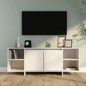 Meuble TV blanc laqué 130 x 35 x 50 cm
