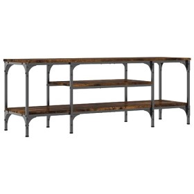 Tidyard Meuble TV Banc TV Meuble de Salon chêne fumé 121x35x45 cm Bois dingénierie et Fer