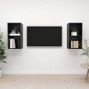 Meubles TV muraux 2 pcs Noir Brillant Aggloméré - Banc TV, Meuble TV Suspendu, Convient pour Salon ou Chambre