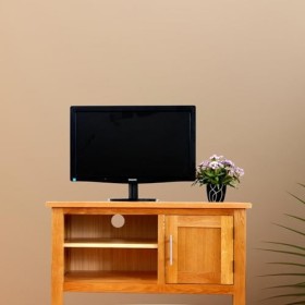 Meuble TV moderne avec 2 étagères en bois de chêne - Meuble de rangement - Buffet pour salon