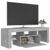 Gecheer Murale TV avec Lumières LED et Compartiments de Stockage Bois Dingénierie Banc TV Support de Télévision pour Salon, 