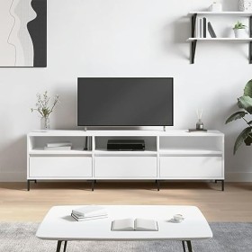 vidaXL Meuble TV Blanc 150x30x44,5 cm Bois dingénierie