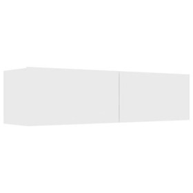 VEEKI Meuble TV, Meuble TV Suspendu, Meuble TV Blanc, Meuble TV Industriel, Meubles de Salon, Salon, Chambre, Cadre en Acier,