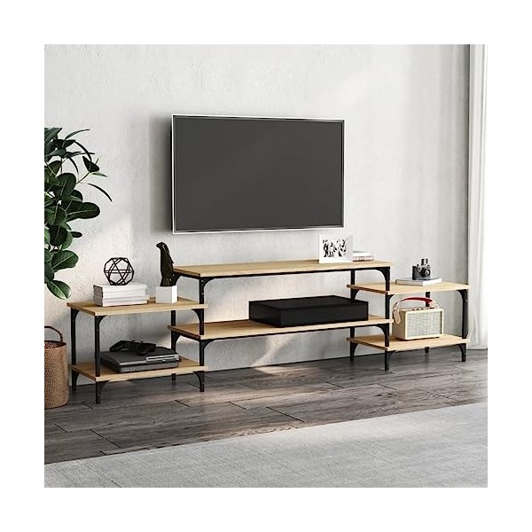 VEEKI Meuble TV, Meuble TV Suspendu, Meuble TV Industriel, Meuble TV Bois, Meuble Chambre, Convient pour Salon ou Chambre, ch