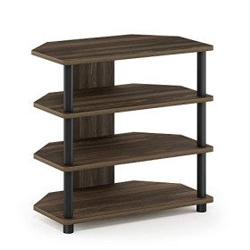 Furinno Meuble TV 4 Étages 4-Tier Columbia Noyer / Noir.