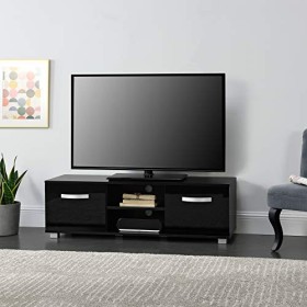 [en.casa] Meuble TV Moderne Support Télé avec 2 Portes et 2 Étagères Ouvertes Panneau de Particule Mélaminé 120 x 40 x 38 cm 