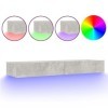 Higsose Meuble TV avec Lumières LED RVB Gris Béton 120x35x15,5 cm Bois Tendance Armoire Multimédia Résistance à lhumidité Dé