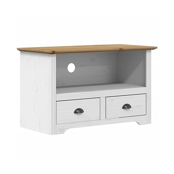 vidaXL Meuble TV avec 2 tiroirs BODO Marron 91x43x56cm Bois Massif pin