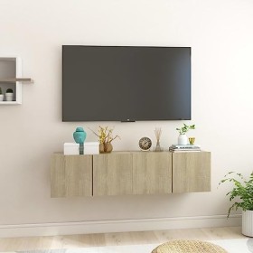 VEEKI Meuble TV, Meuble TV Suspendu, Meuble, Meuble TV avec Rangement，Meuble Industriel, Convient pour Salon ou Chambre, Meub