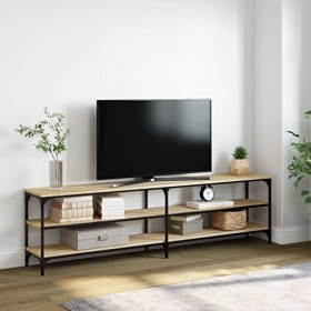vidaXL Meuble TV, meuble TV avec étagères, meuble média pour salon, centre de divertissement, style industriel, bois dingéni