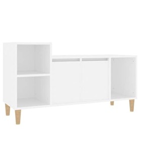 Keyur Meuble TV, Banc TV Buffet Bas Support de Télévision Meuble Télé Meuble TV Blanc 100x35x55 cm Bois dingénierie