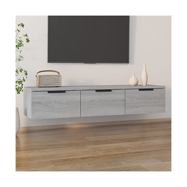 Tidyard Armoire Murale Armoire Suspendu pour Meuble TV Armoire Flottante Polyvalent Salon Chêne Marron 102x30x20 cm Bois din