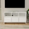 VEEKI Meuble TV, Meuble TV Suspendu, Meuble TV Blanc, Meuble TV Industriel, Meubles de Salon, Salon, Chambre, Cadre en Acier,