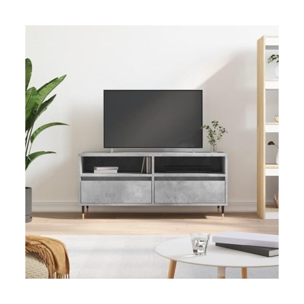 VEEKI Meuble TV, Meuble TV Suspendu, Meuble TV Industriel, Meuble TV Bois, Meuble Chambre, Convient pour Salon ou Chambre, Gr