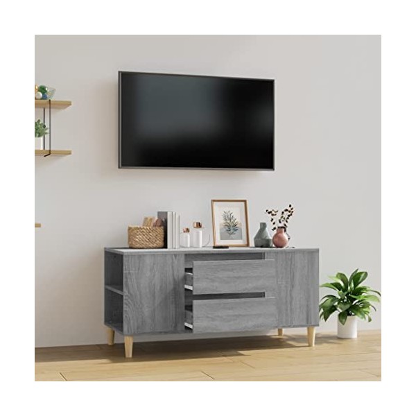 VEEKI Meuble TV, Meuble TV Suspendu, Meuble TV Industriel, Meuble TV Bois, Meuble Chambre, Convient pour Salon ou Chambre, So