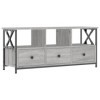 Hovothy Meuble TV Sonoma Gris 102x33x45 cm Bois dingénierie et Fer Buffet TV Industriel Meuble de Salon Résistance à lhumid