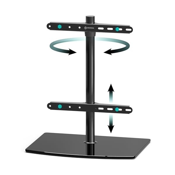 ONKRON PT3 BLK Support TV de Table Pied pour téléviseurs de 32 à 75 Pouces, Noir