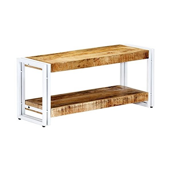 vidaXL Meuble TV Armoire Basse avec Une Etagère Divertissement Salon Salle de Séjour Maison Intérieur 90x30x40 cm Bois Massif