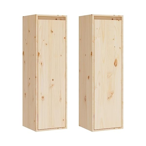 vidaXL 2X Armoires Murales Suspendues Meubles TV Armoires de Rangement Meubles de Salle de Séjour Intérieur Noir 30x30x100 cm