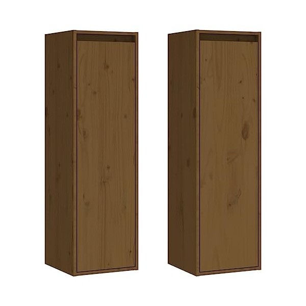 vidaXL 2X Armoires Murales Suspendues Meubles TV Armoires de Rangement Meubles de Salle de Séjour Intérieur Noir 30x30x100 cm