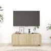 Meuble TV | Style Contemporain | Rangement matériel télé Audio Video Gaming | 100x35x40cm chêne Sonoma