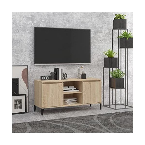 VEEKI Meuble TV, Meuble TV Suspendu, Meuble, Meuble TV avec Rangement，Meuble Industriel, Convient pour Salon ou Chambre, avec