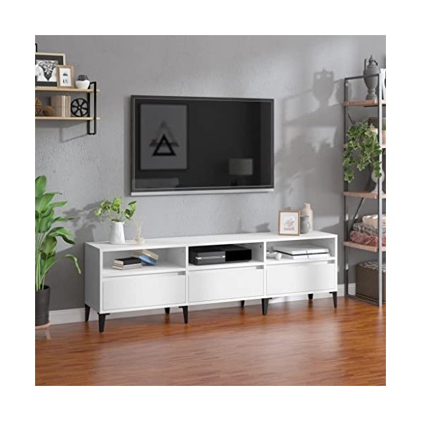vidaXL Meuble TV, meuble TV pour chambre à coucher, salon, salle à manger, unité média avec étagères, centre de divertissemen