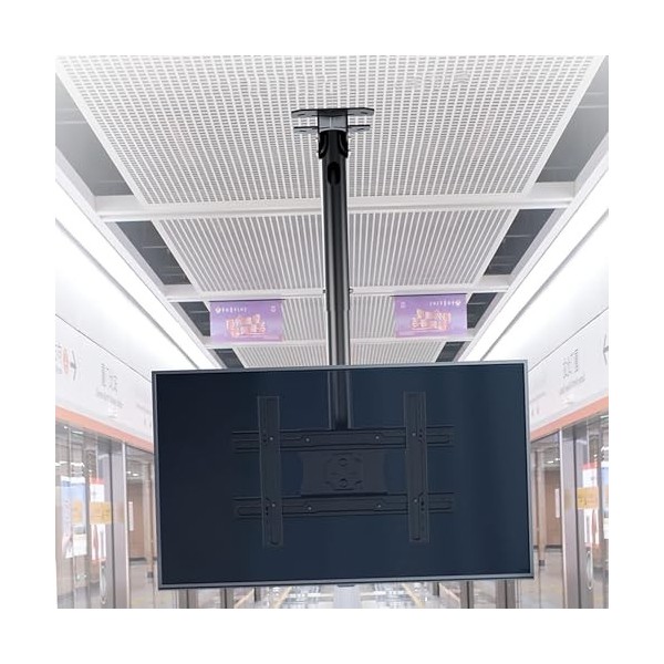 Support De Plafond Réglable pour Téléviseur - Support TV Plafond, Convient Aux Téléviseurs À Écran Plat De 32 À 75 Pouces, In