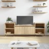 vidaXL Meuble TV, Armoire de Télévision avec 6 Compartiments, Meuble Télé avec Portes Salon Salle de Séjour, Moderne, Chêne S