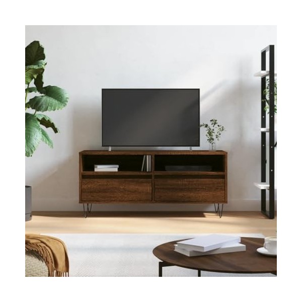 VEEKI Meuble TV, Meuble TV Suspendu, Meuble TV Industriel, Meuble TV Bois, Meuble Chambre, Convient pour Salon ou Chambre, ch